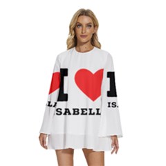 I Love Isabella Round Neck Long Sleeve Bohemian Style Chiffon Mini Dress by ilovewhateva