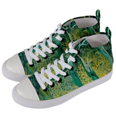 Nature Trees Forest Mystical Forest Jungle Women s Mid-top Canvas Sneakers by Ravend