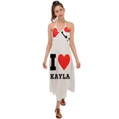 I Love Kayla Halter Tie Back Dress  by ilovewhateva