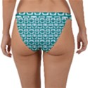 Teal And White Owl Pattern Band Bikini Bottoms View2