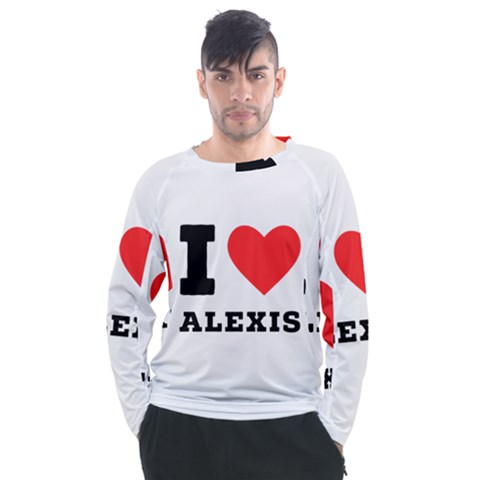 I Love Alexis Men s Long Sleeve Raglan Tee by ilovewhateva