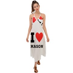 I Love Mason Halter Tie Back Dress  by ilovewhateva