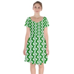 Candy Illustration Pattern Short Sleeve Bardot Dress by GardenOfOphir