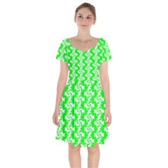 Candy Illustration Pattern Short Sleeve Bardot Dress by GardenOfOphir