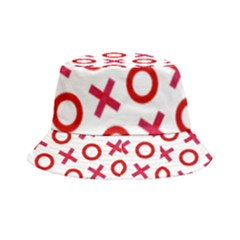 Pattern Xoxo Red White Love Inside Out Bucket Hat by Jancukart