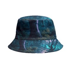 Path Forest Wood Light Night Inside Out Bucket Hat by Jancukart