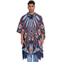 Abstract Kaleidoscope Digital Men s Hooded Rain Ponchos View1