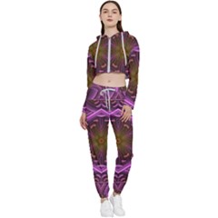 Rosette Mosaic Kaleidoscope Abstract Background Cropped Zip Up Lounge Set by Jancukart