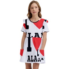 I Love Alan Kids  Frilly Sleeves Pocket Dress by ilovewhateva