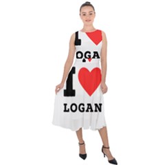 I Love Logan Midi Tie-back Chiffon Dress by ilovewhateva