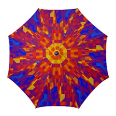 Geometric Pattern Fluorescent Colorful Golf Umbrellas by Jancukart