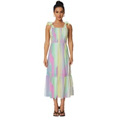 Background-28 Tie-strap Tiered Midi Chiffon Dress by nateshop