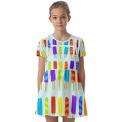 Background-29 Kids  Short Sleeve Pinafore Style Dress by nateshop