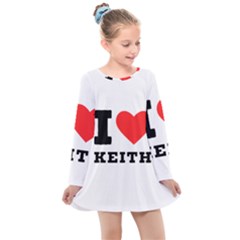 I Love Keith Kids  Long Sleeve Dress by ilovewhateva