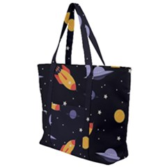 Cosmos Zip Up Canvas Bag by nateshop