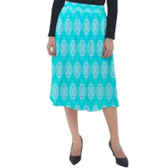 Abstract Knot Geometric Tile Pattern Classic Velour Midi Skirt  by GardenOfOphir