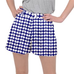 Blue And White Leaf Pattern Women s Ripstop Shorts by GardenOfOphir