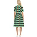 Modern Retro Chevron Patchwork Pattern Button Top Knee Length Dress View2