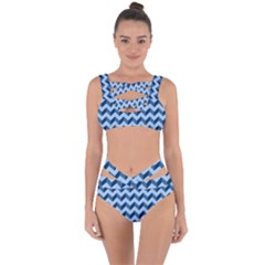 Modern Retro Chevron Patchwork Pattern Bandaged Up Bikini Set  by GardenOfOphir