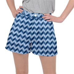 Modern Retro Chevron Patchwork Pattern Women s Ripstop Shorts by GardenOfOphir