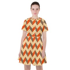 Modern Retro Chevron Patchwork Pattern Sailor Dress by GardenOfOphir