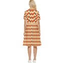 Modern Retro Chevron Patchwork Pattern Button Top Knee Length Dress View2