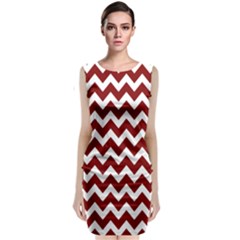 Red Chevron Pattern Gifts Classic Sleeveless Midi Dress by GardenOfOphir