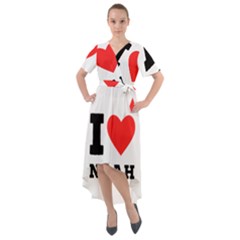 I Love Noah Front Wrap High Low Dress by ilovewhateva