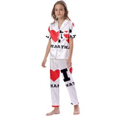 I Love Nathan Kids  Satin Short Sleeve Pajamas Set by ilovewhateva