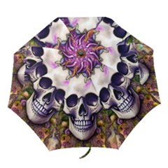 Cute Skulls And Bones Folding Umbrellas by GardenOfOphir