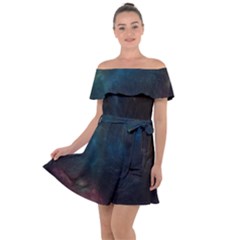 Space-02 Off Shoulder Velour Dress by nateshop