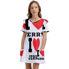 I Love Jerry Kids  Frilly Sleeves Pocket Dress by ilovewhateva