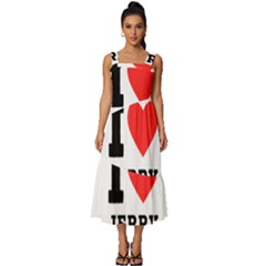 I Love Jerry Square Neckline Tiered Midi Dress by ilovewhateva