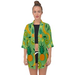 Fruit Tropical Pattern Design Art Open Front Chiffon Kimono by danenraven