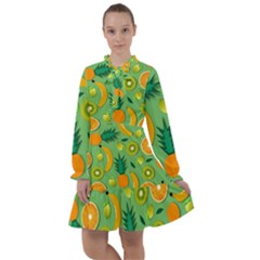 Fruit Tropical Pattern Design Art All Frills Chiffon Dress by danenraven