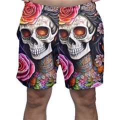 Sugar Skull Men s Shorts by GardenOfOphir