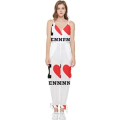 I Love Dennis Sleeveless Tie Ankle Chiffon Jumpsuit by ilovewhateva