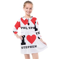 I Love Stephen Kids  Quarter Sleeve Shirt Dress by ilovewhateva