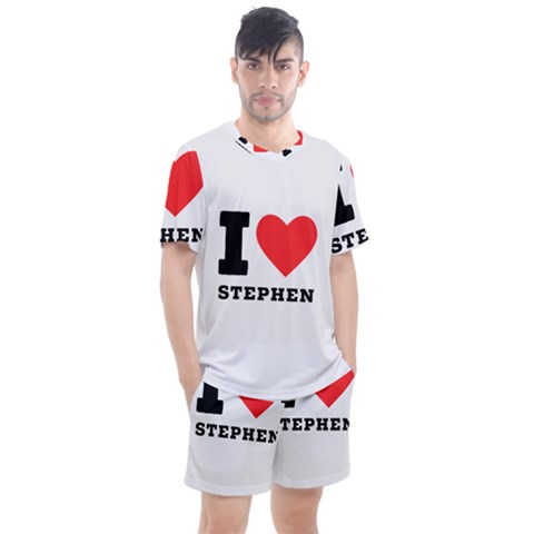 I Love Stephen Men s Mesh Tee And Shorts Set by ilovewhateva