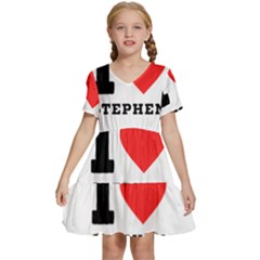 I Love Stephen Kids  Short Sleeve Tiered Mini Dress by ilovewhateva