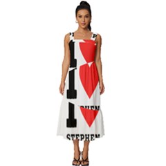 I Love Stephen Square Neckline Tiered Midi Dress by ilovewhateva