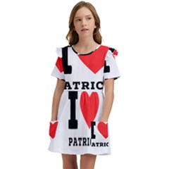 I Love Patrick  Kids  Frilly Sleeves Pocket Dress by ilovewhateva