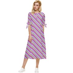 Background-102 Bow Sleeve Chiffon Midi Dress by nateshop