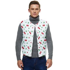 Cherries Men s Short Button Up Puffer Vest	 by nateshop