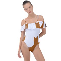 Animal Cat Pet Feline Mammal Frill Detail One Piece Swimsuit by Semog4