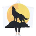 Wolf Wild Animal Night Moon Wearable Blanket View2