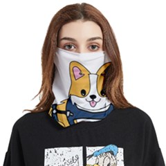 Puppy Cartoon Corgi Face Covering Bandana (two Sides) by Semog4