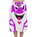 Purple Shark Fish Velvet Flared Midi Skirt View1