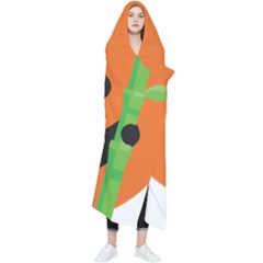 Panda Animal Orange Sun Nature Wearable Blanket by Semog4