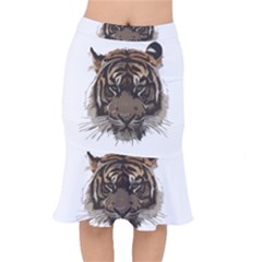 Tiger Comic Cartoon Animal Short Mermaid Skirt by Semog4